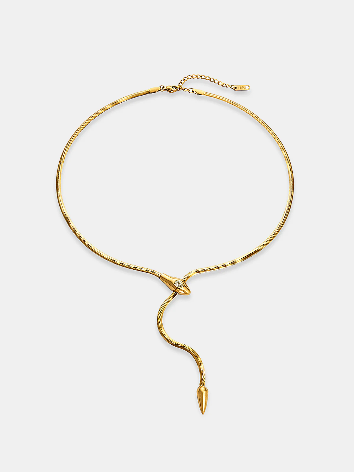 Snake Design Snake Chain Lariat Necklace - Image 2