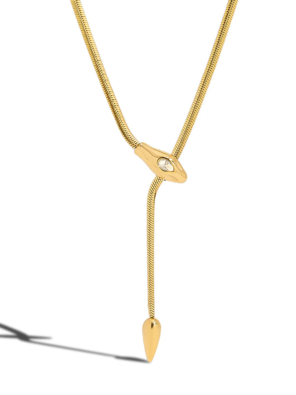 Snake Design Snake Chain Lariat Necklace - Image 3