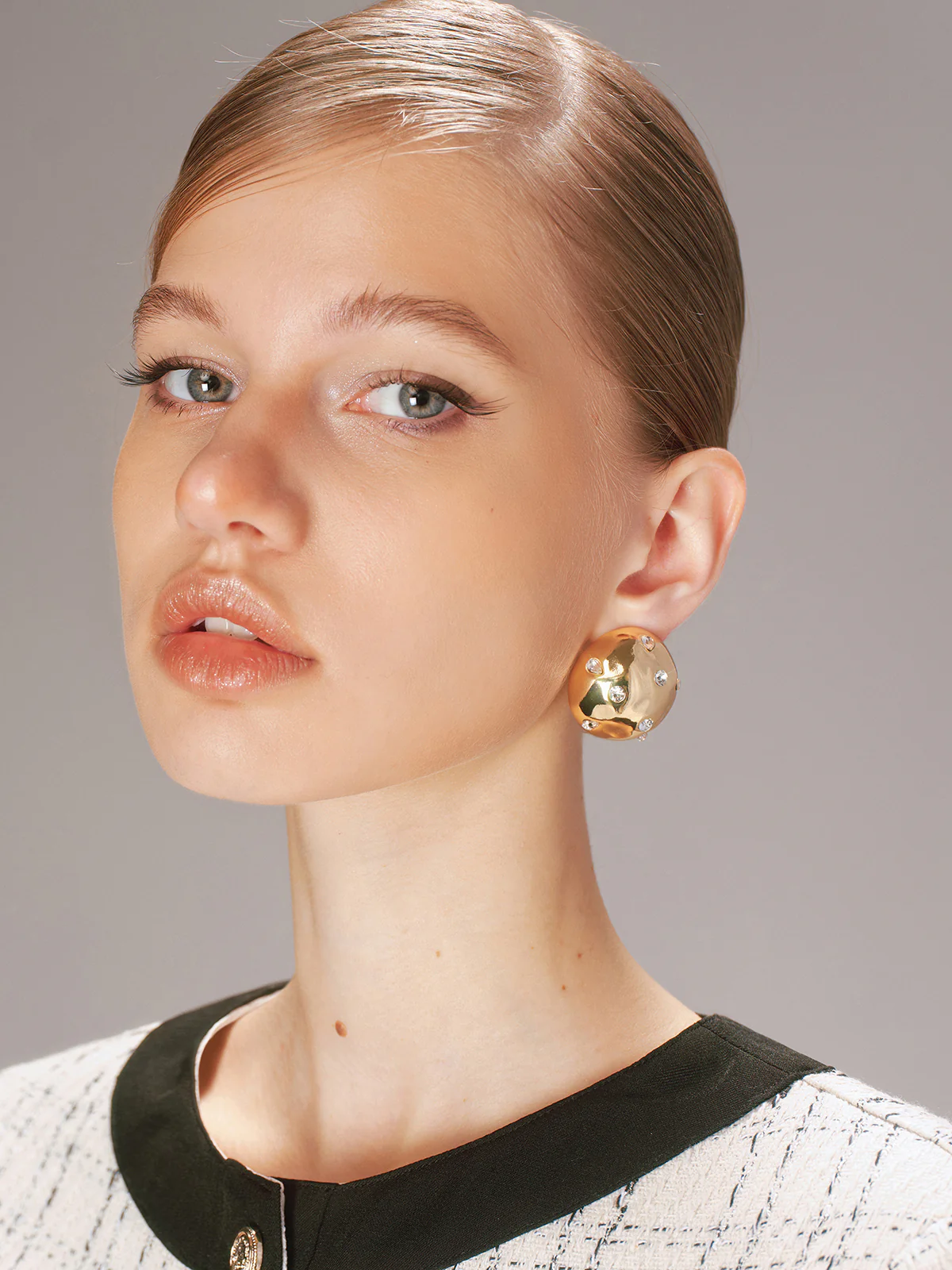 Sphere Crystal Stud Earrings - Image 3