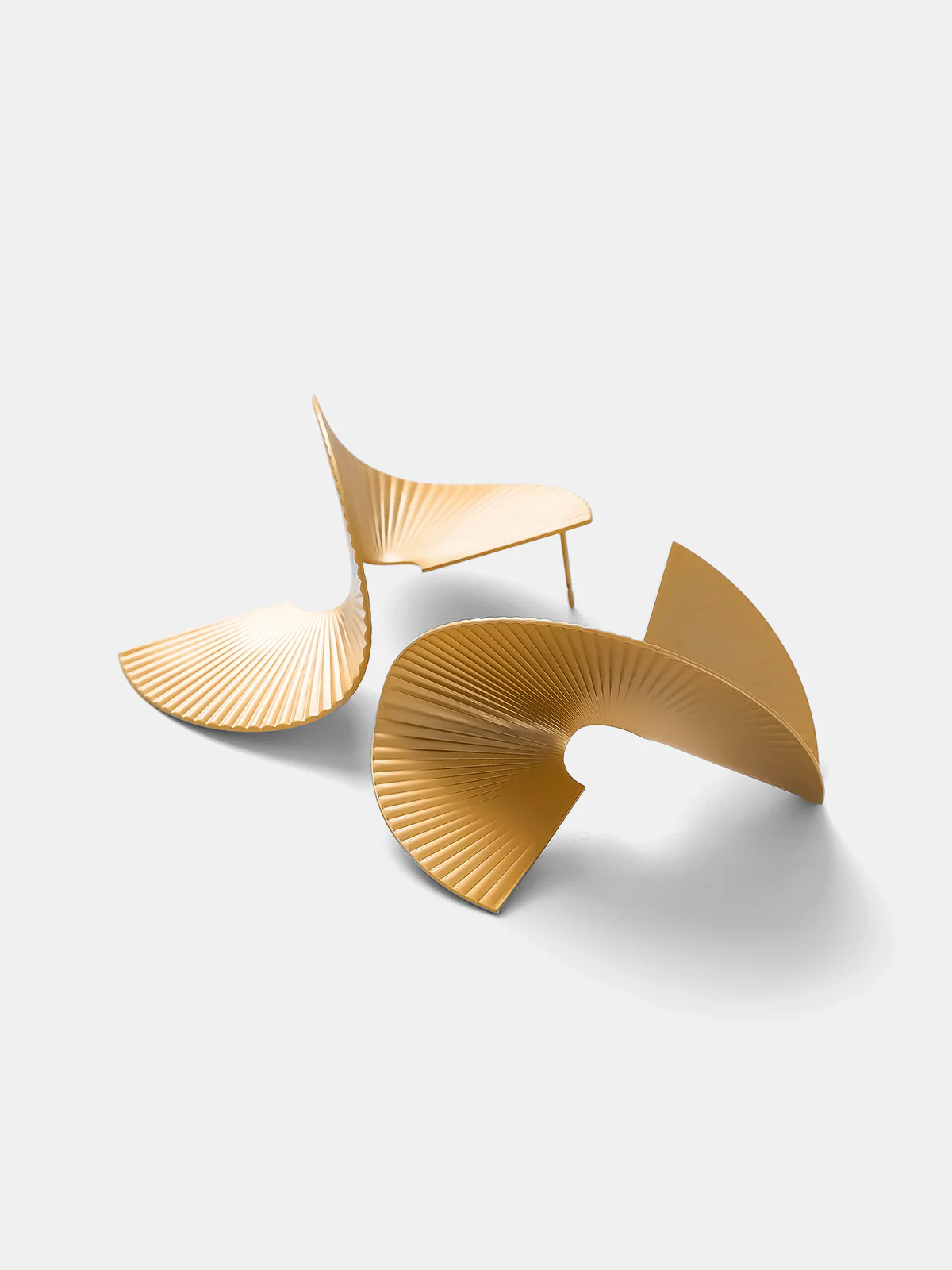 Spiral Fan-Pleated Statement Earrings - Image 3