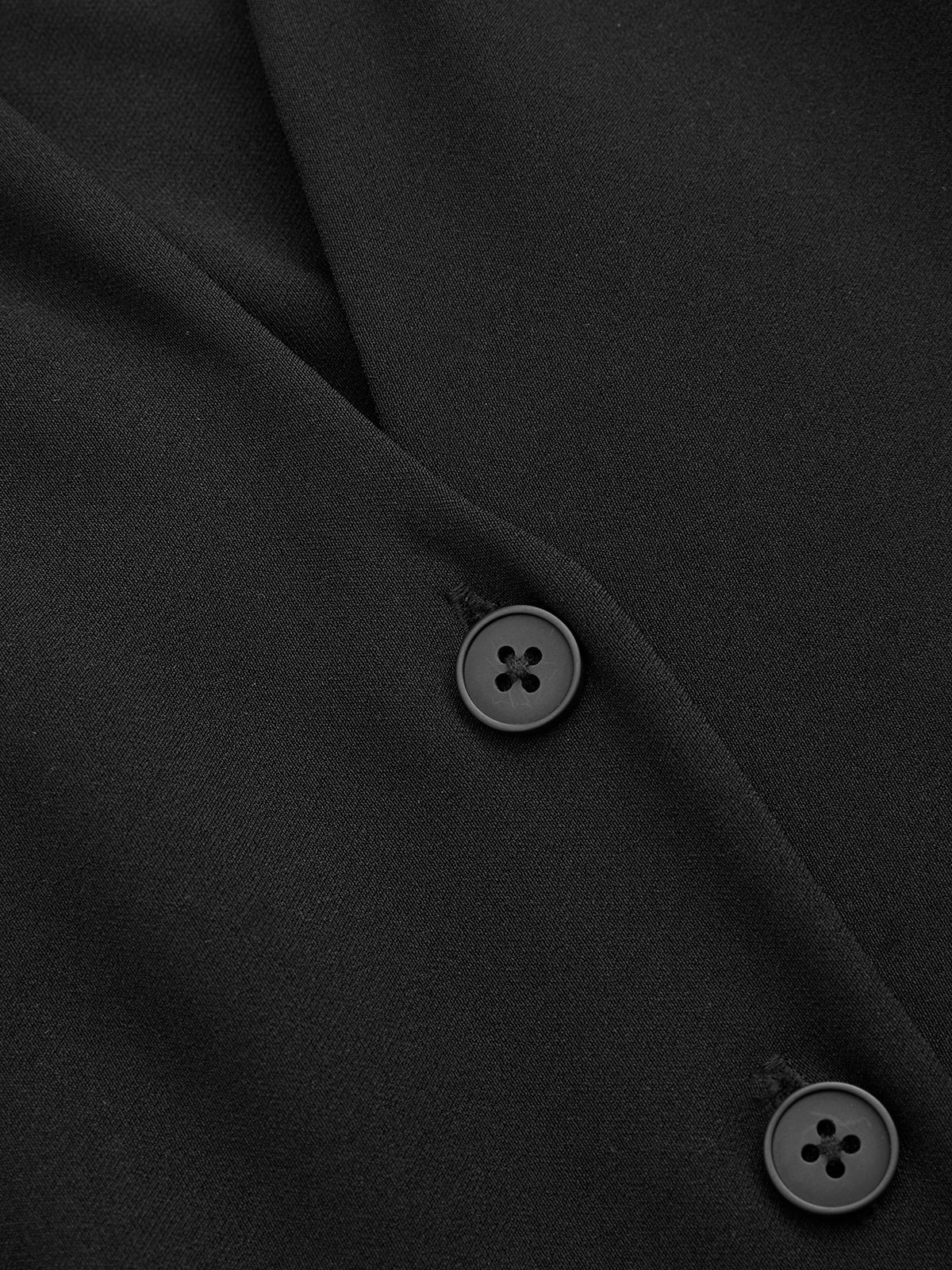 Stand Collar Pleated Cuff Button-Front Blouse - Image 5