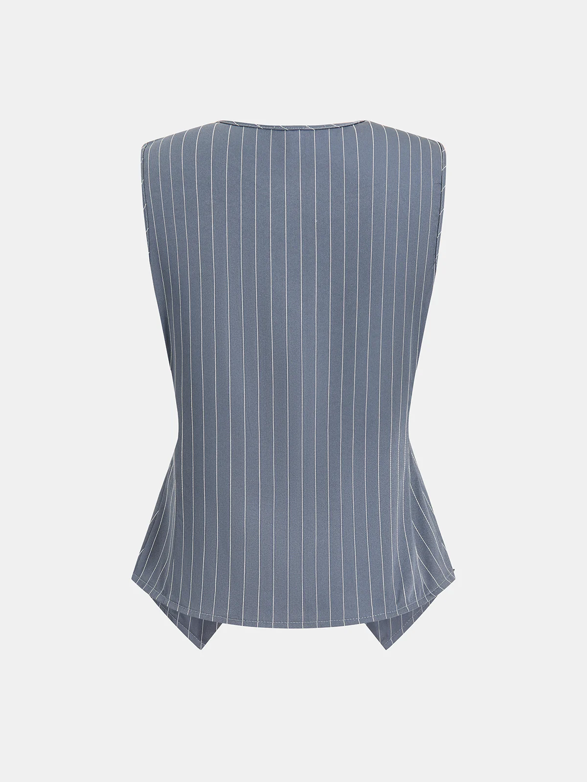 Striped Buttoned Vest & Pleated Shorts Set - Image 3