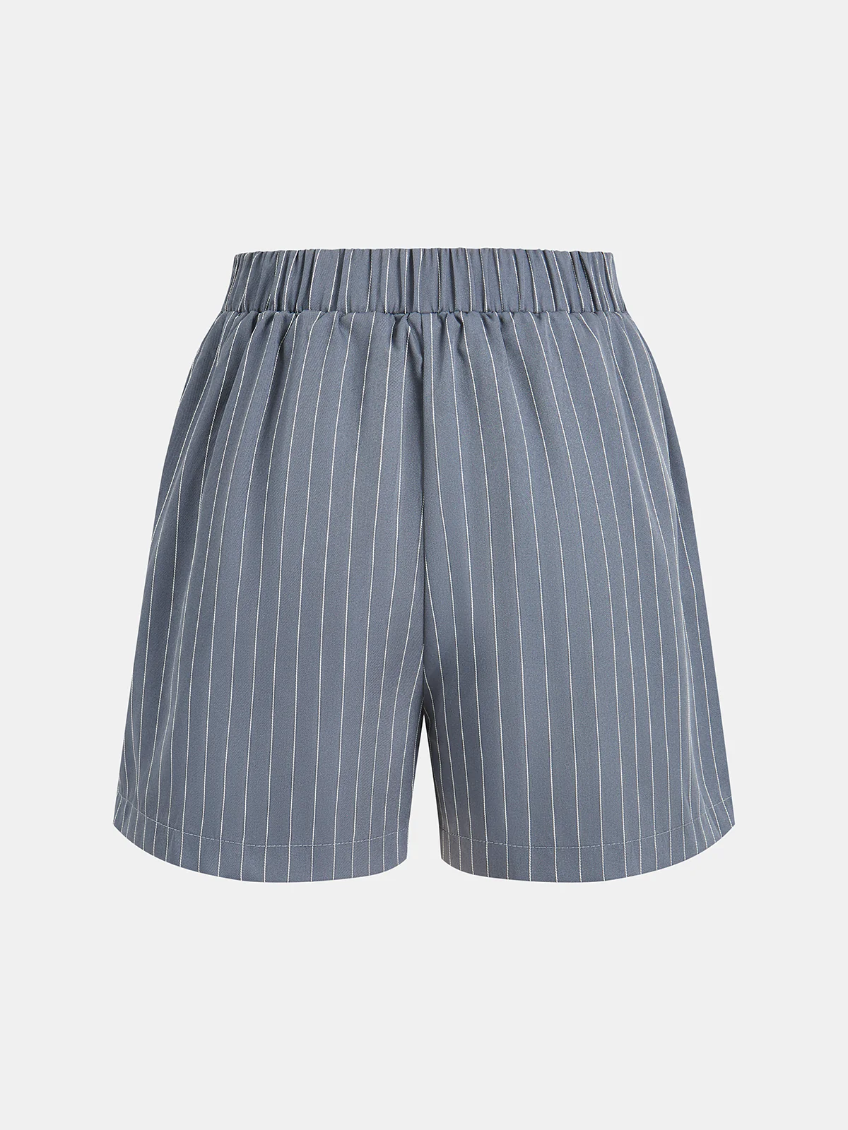Striped Buttoned Vest & Pleated Shorts Set - Image 5