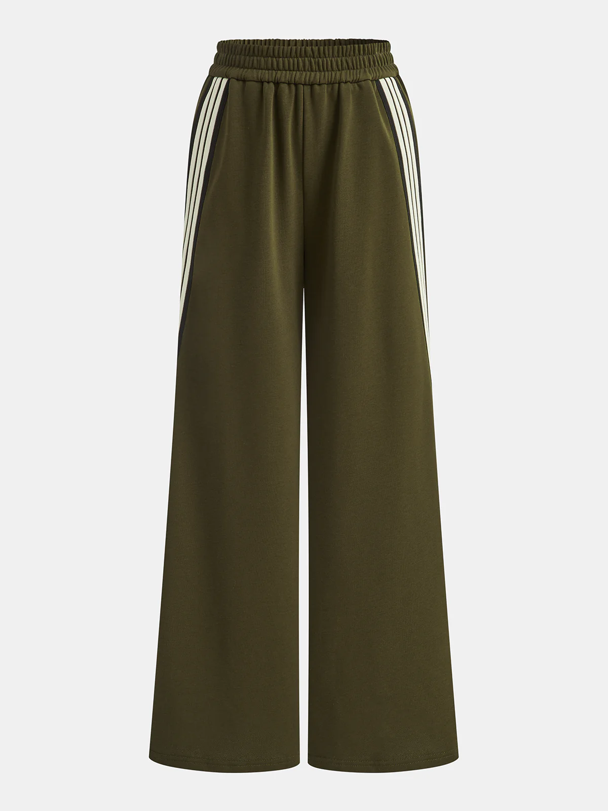Striped Drawstring Wide-Leg Sweatpants - Image 2