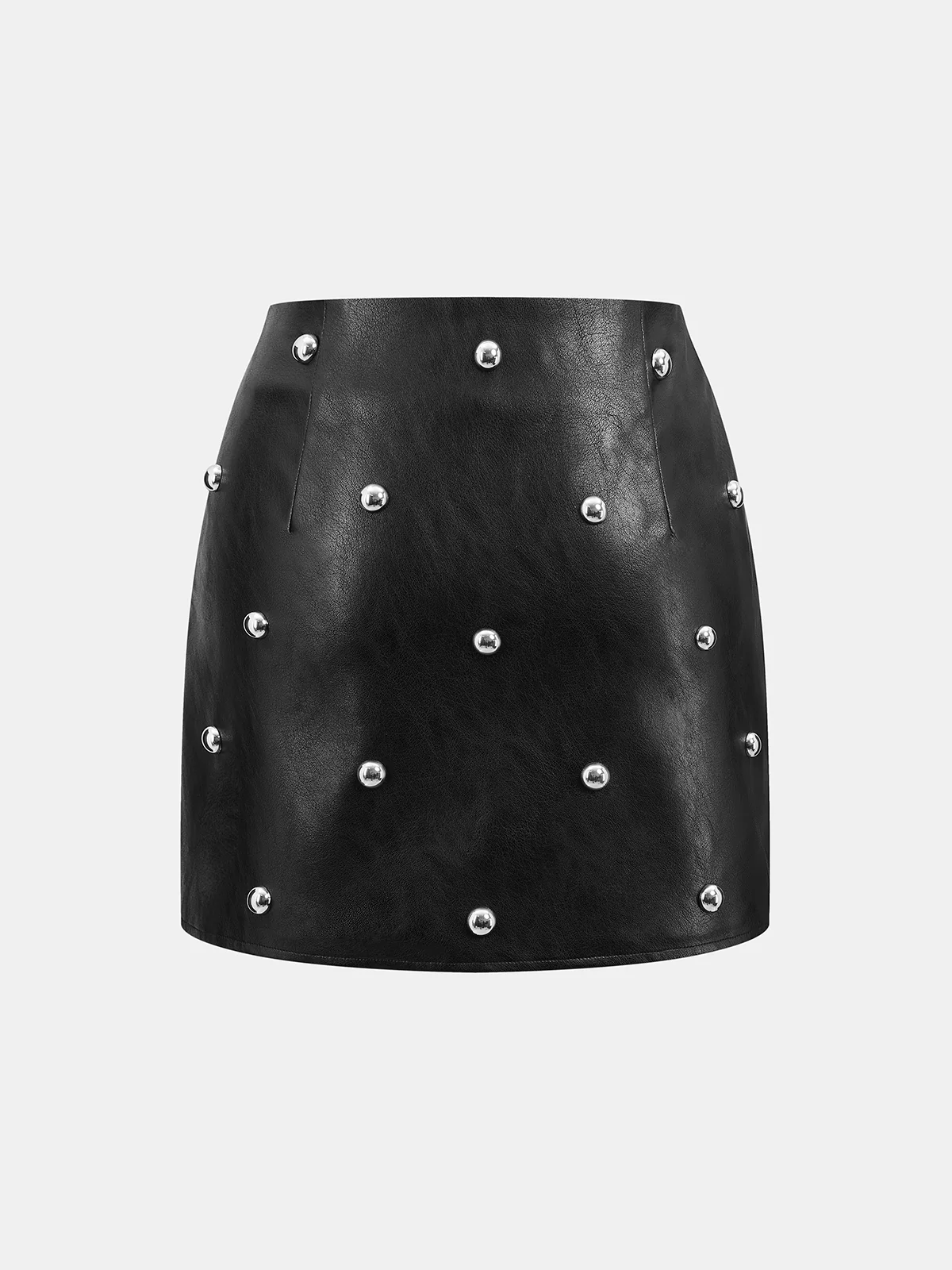 Stud Detail Faux Leather Mini Skirt - Image 2