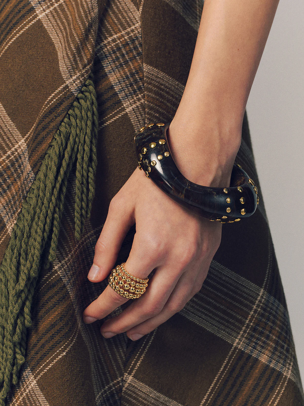 Studded Resin Bangle Bracelet - Image 3