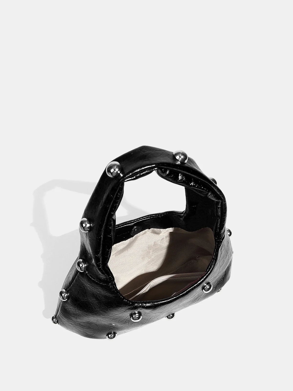 Studded Ruched Shoulder Bag - Image 3