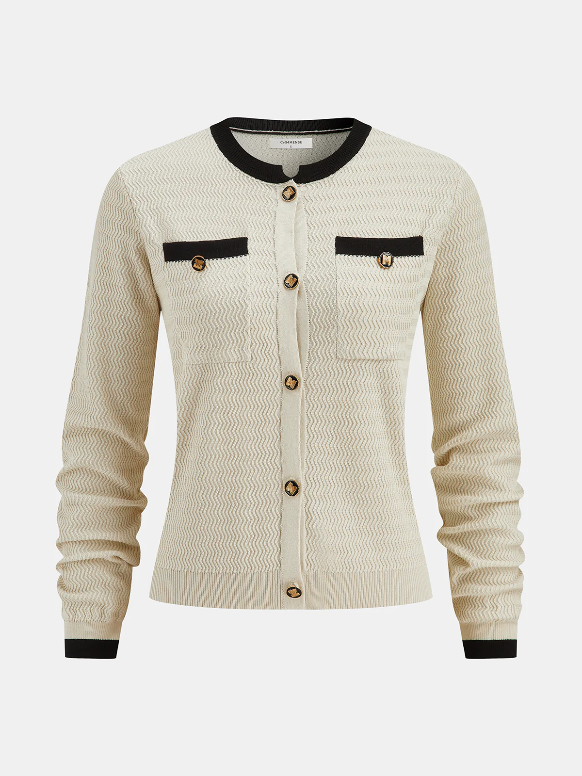 Textured Chevron Knit Pocketed Sweater Co-ords - Image 2