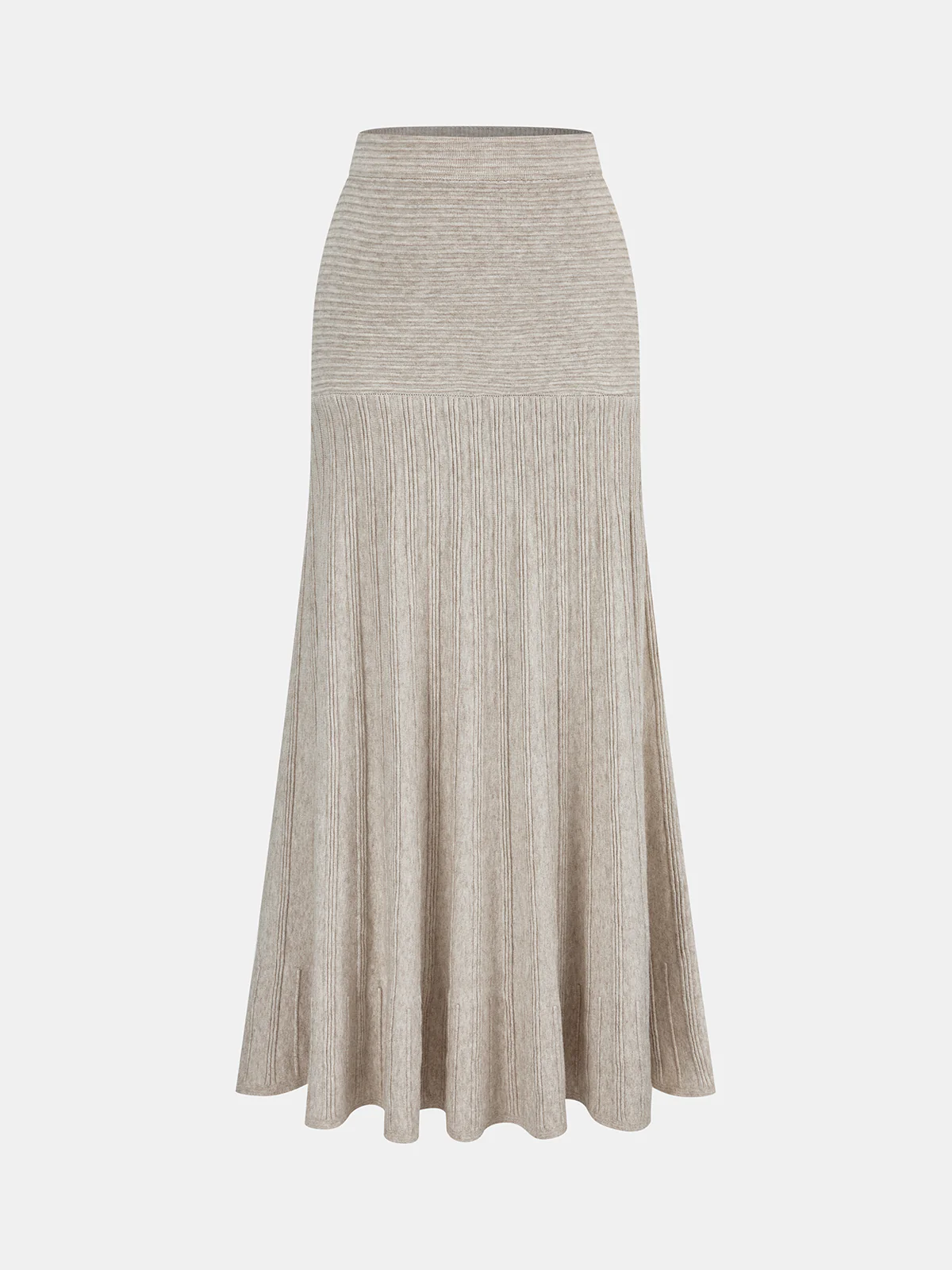 Textured Knit A-Line Midi Skirt