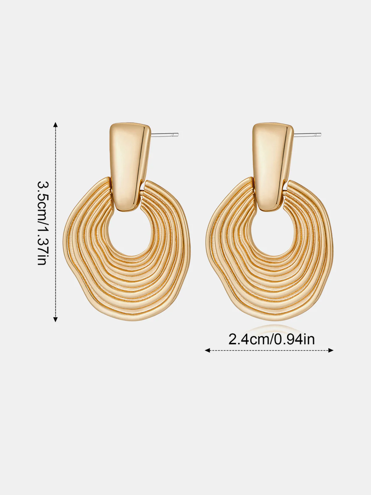 Textured Layered Hoop Drop Earrings - Image 2