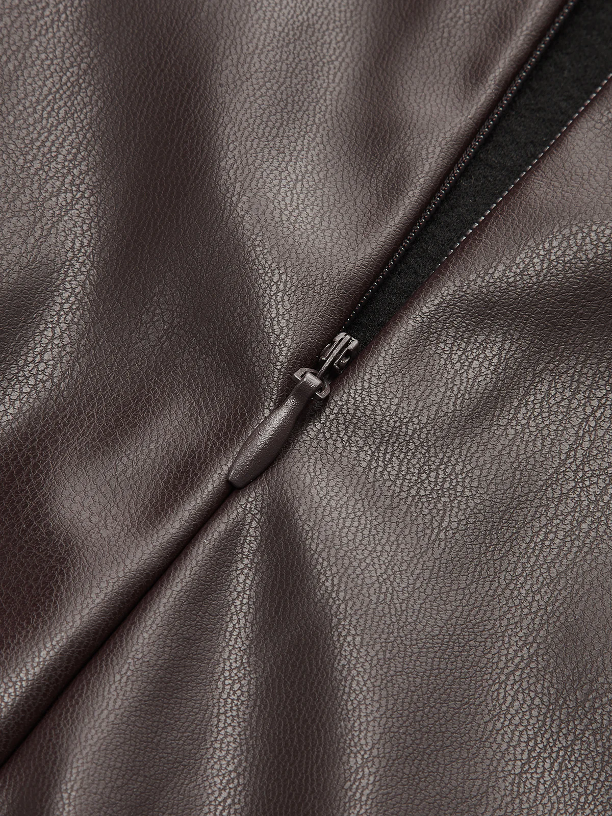 Tie-Wrap Faux Leather Skirt with Side Slit - Image 3