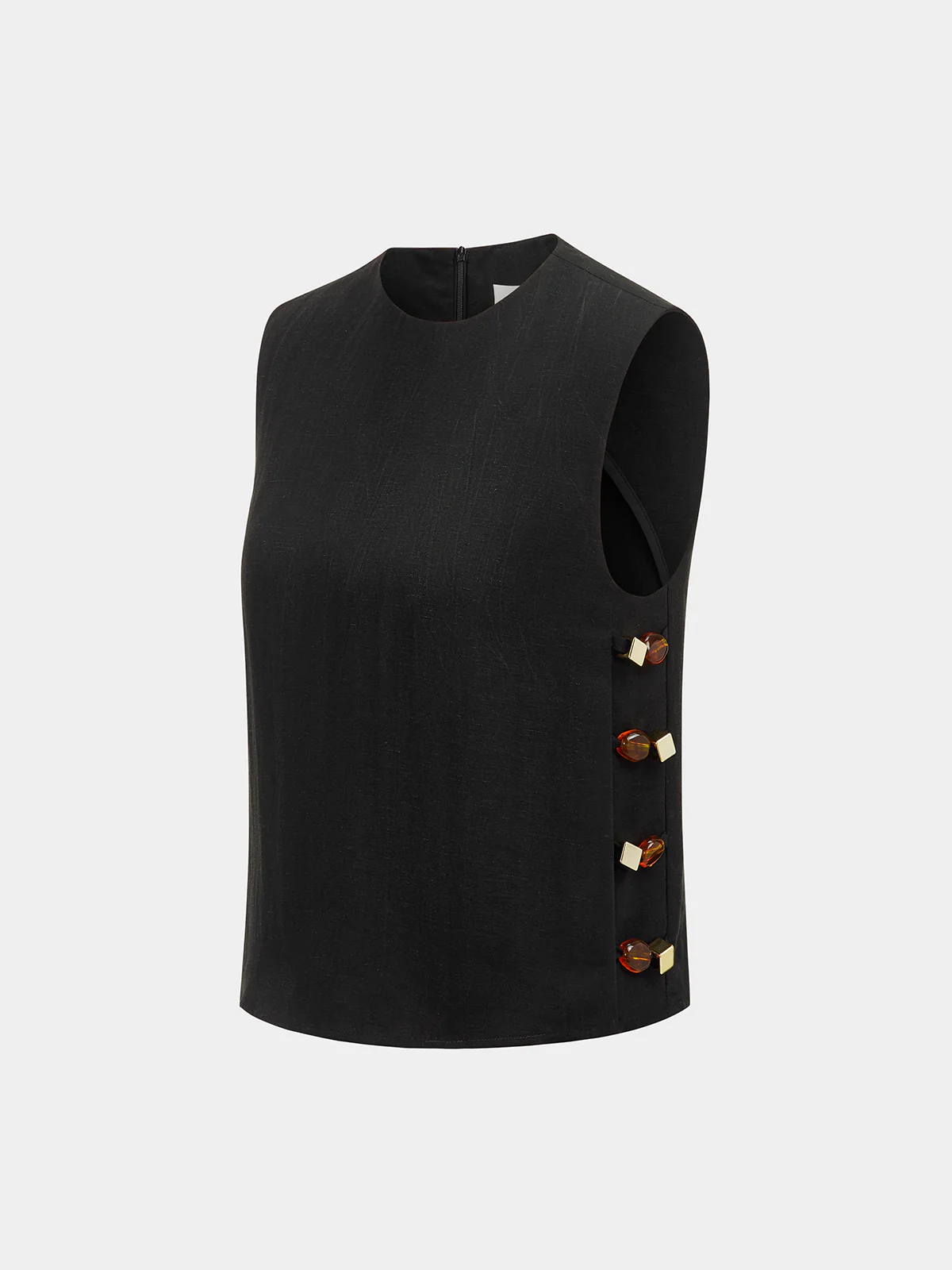 Tortoiseshell Detail Sleeveless Top & Shorts Set - Image 2