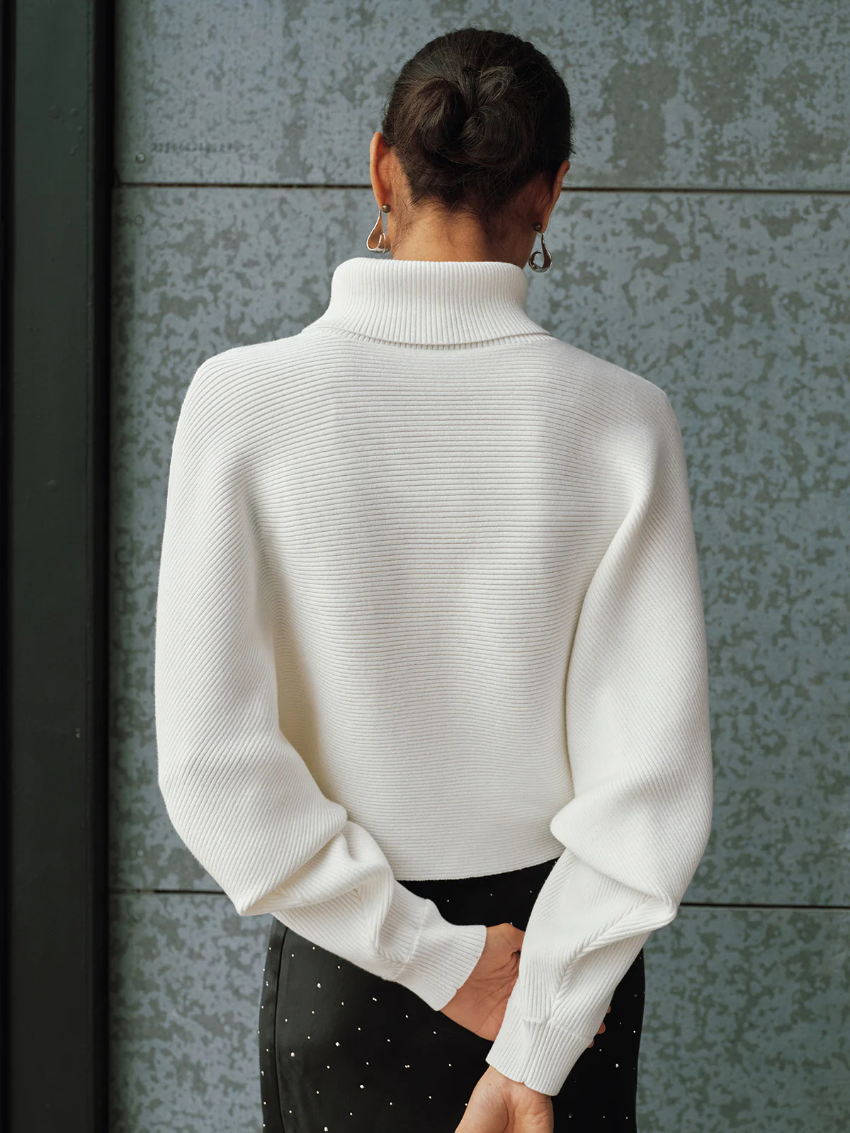 Turtleneck Batwing-Sleeve Sweater - Image 6