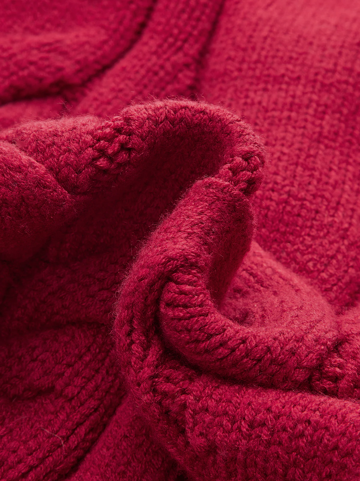 Turtleneck Cable Knit Short Sleeve Belted Sweater - Image 3