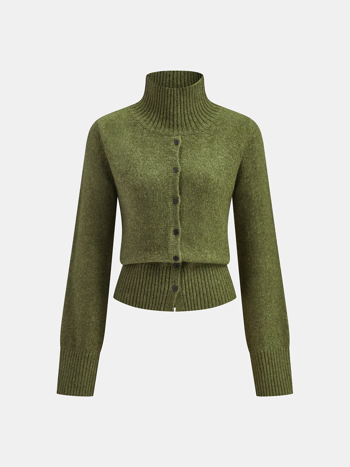 Turtleneck Knit Cardigan & Pencil Skirt Set - Image 2
