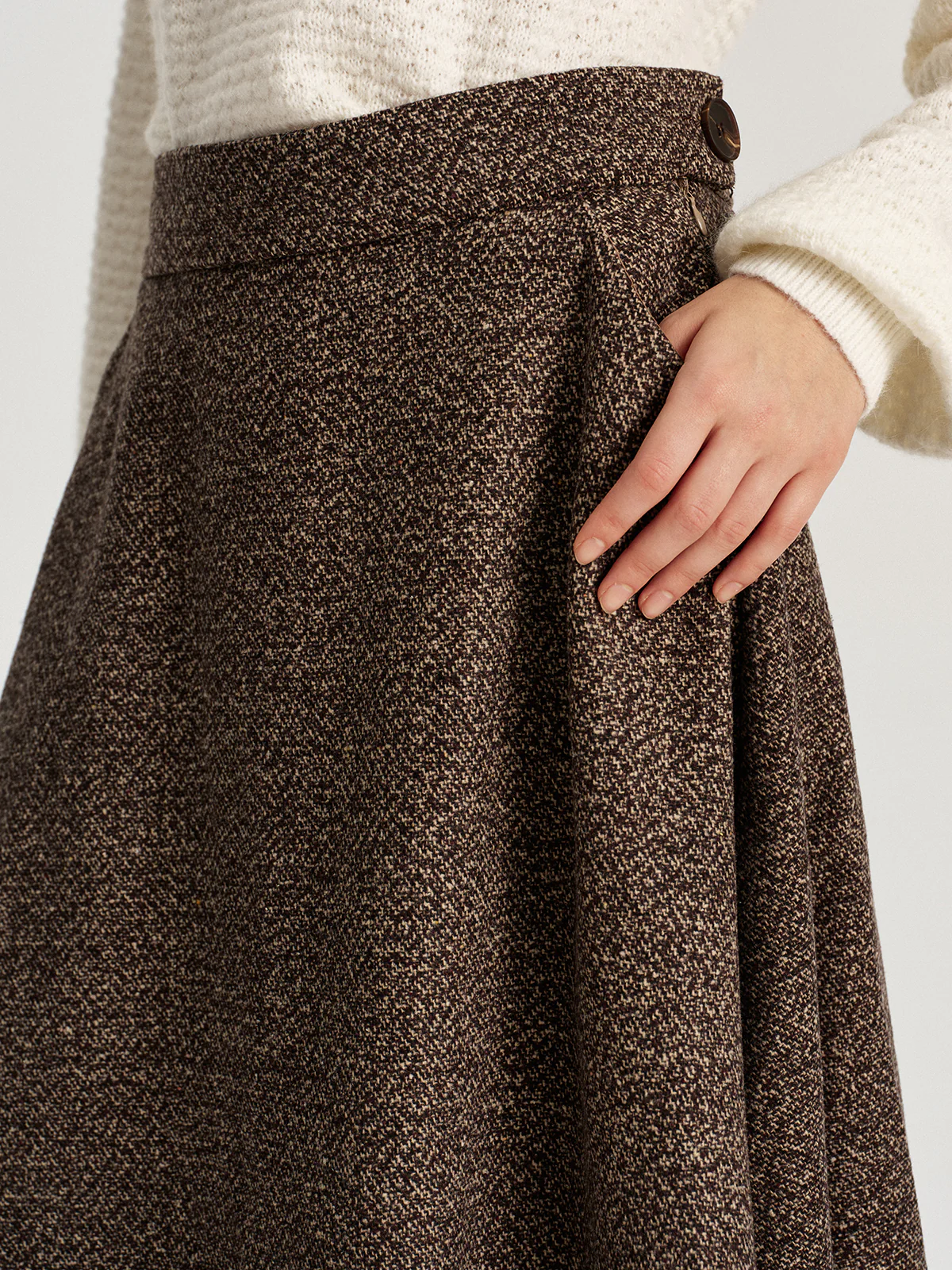 Tweed A-Line Pocket Maxi Skirt - Image 5