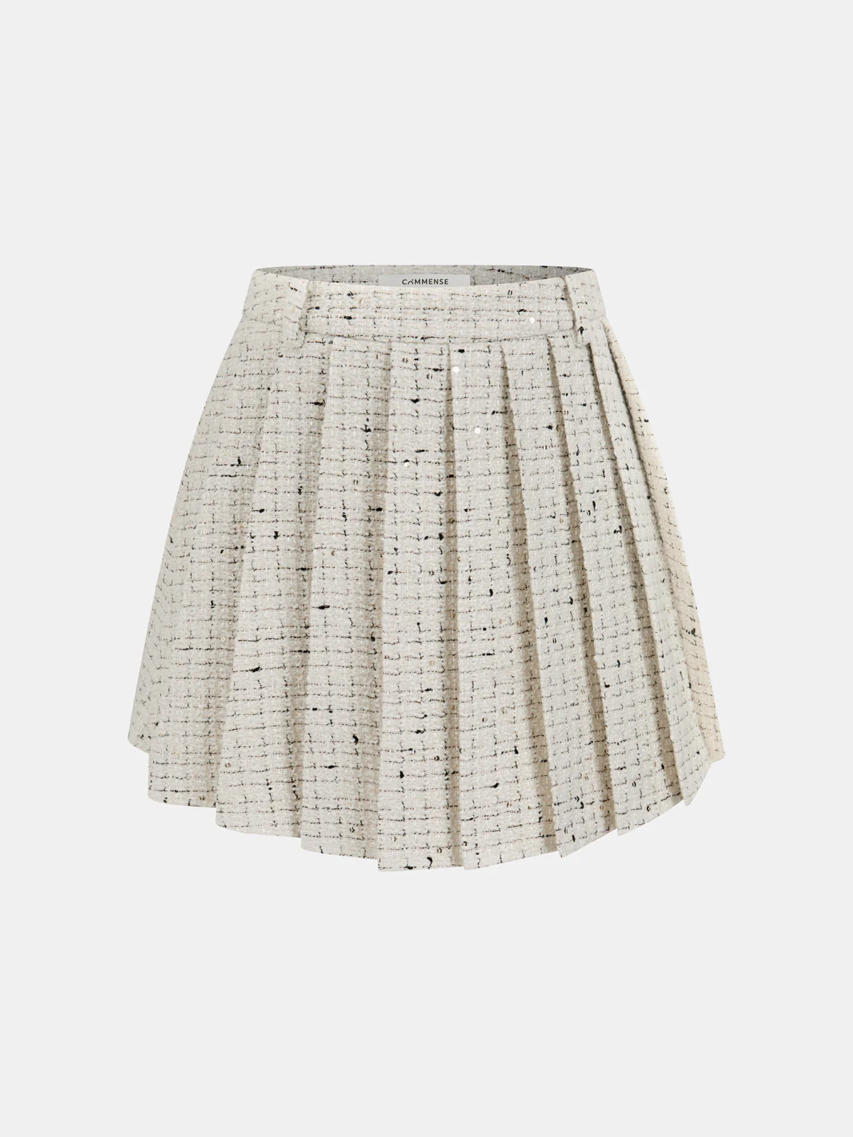 Tweed Pleated Mini Skirt