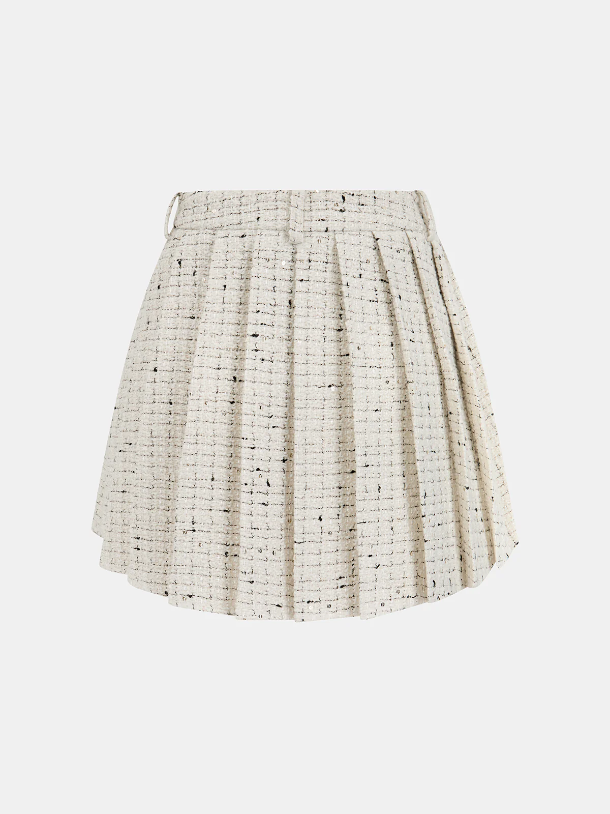 Tweed Pleated Mini Skirt - Image 2