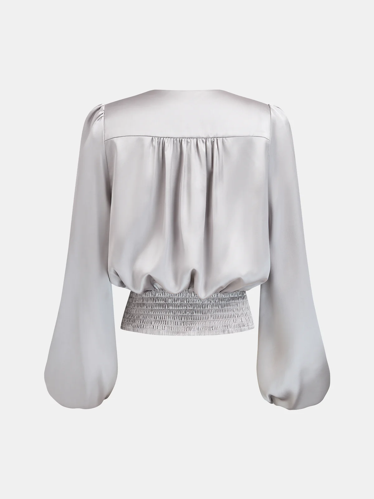 Twist-Front V-Neck Satin Blouse - Image 2