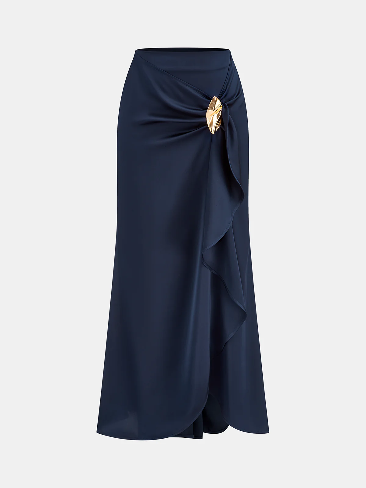 Twisted Satin Bodysuit & Ruffle Maxi Skirt Set - Image 4