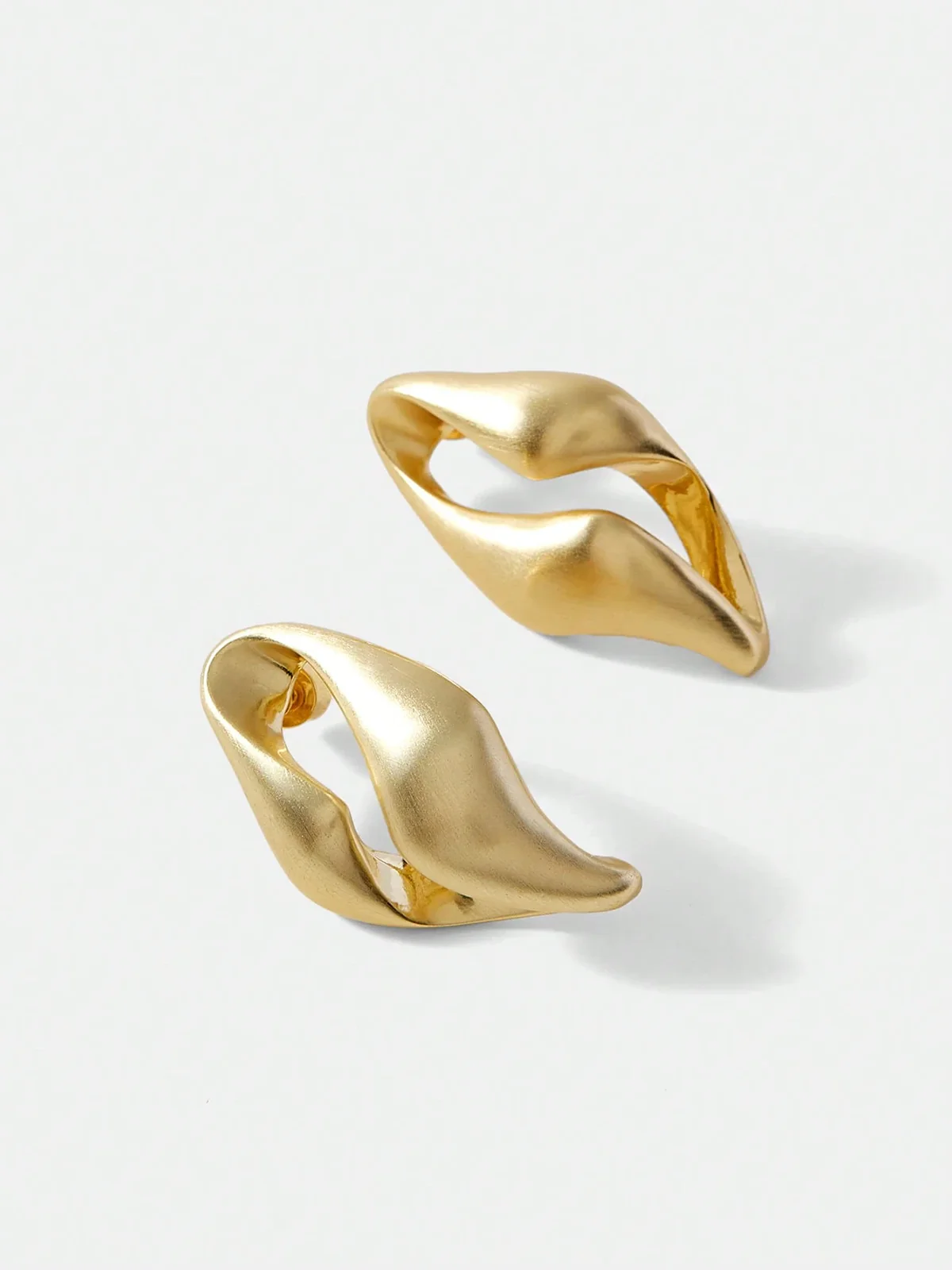 Twisted Sculptural Hoop Earrings - Image 4