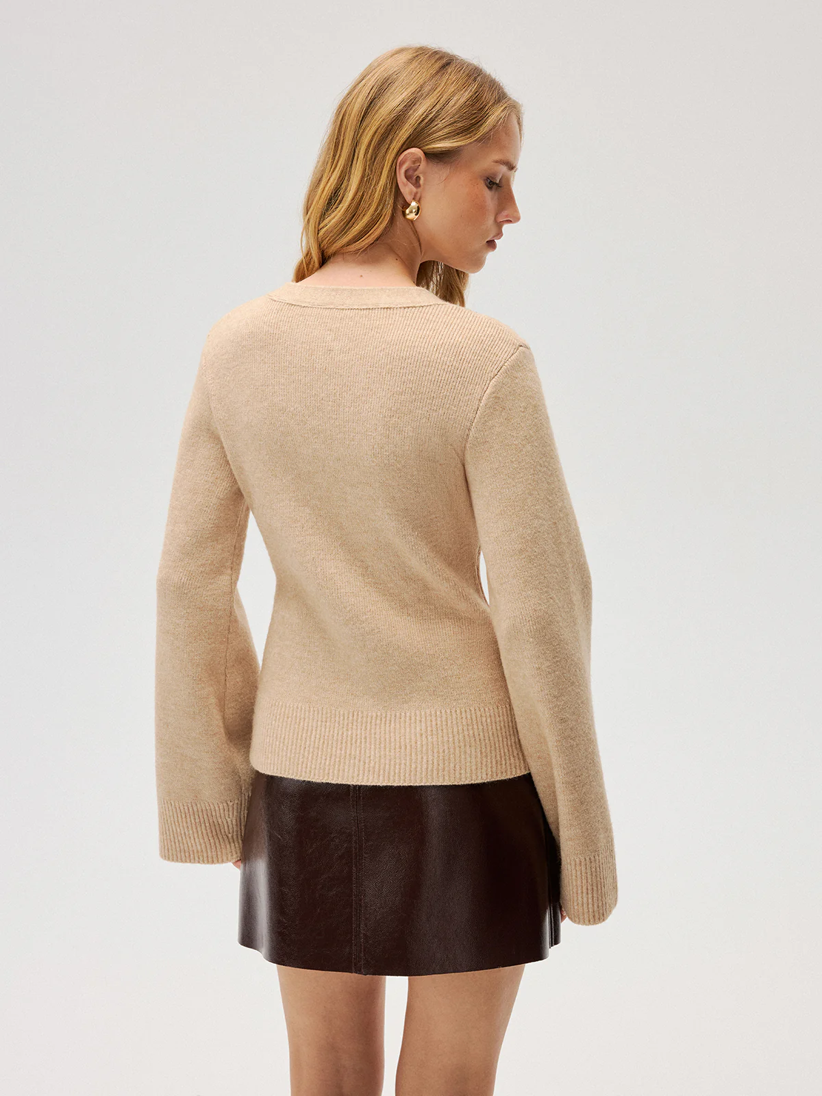 V-Neck Button Knit Cardigan - Image 6