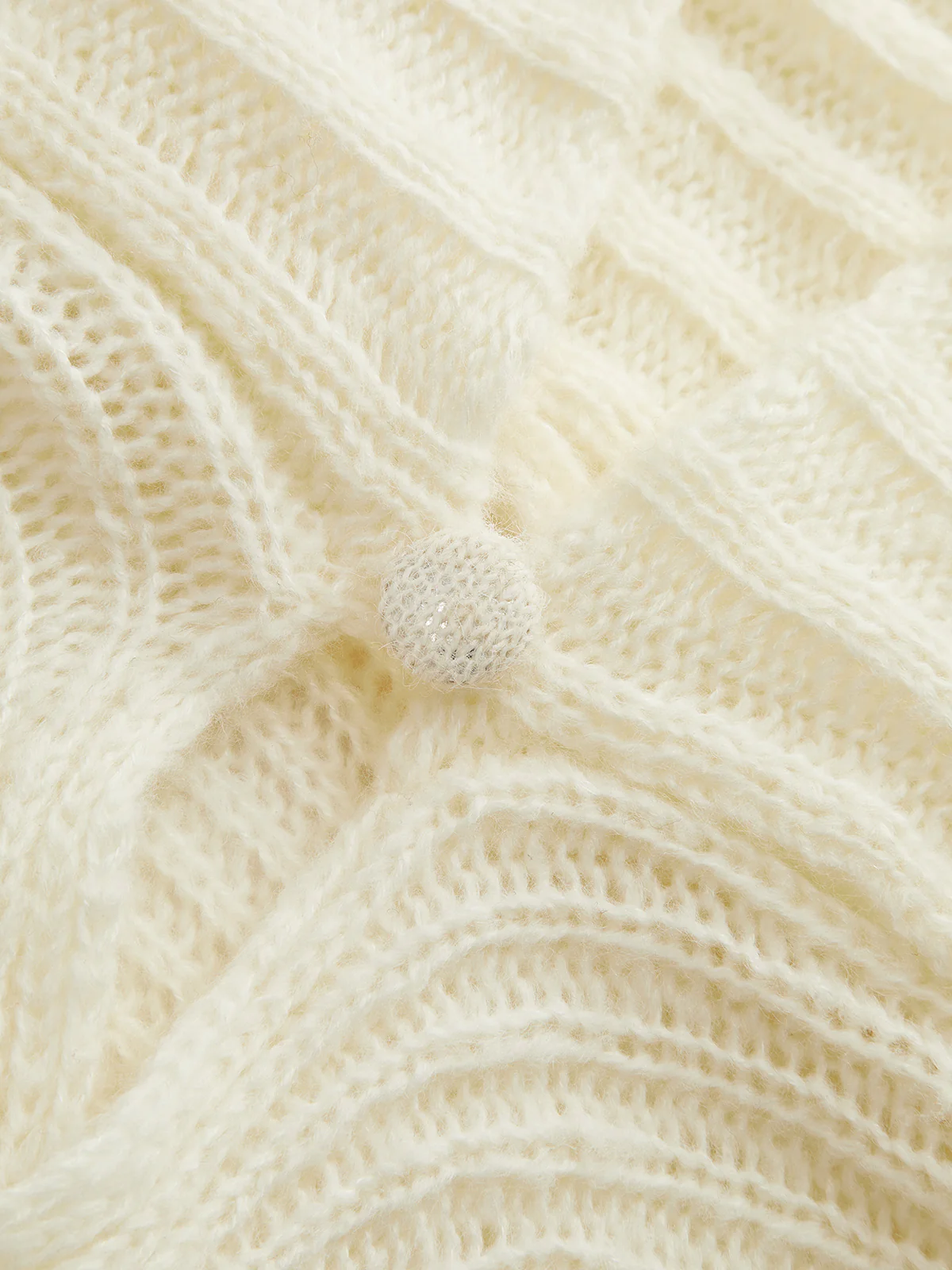 V-neck Long-sleeved Loose Knitted Cardigan - Image 3