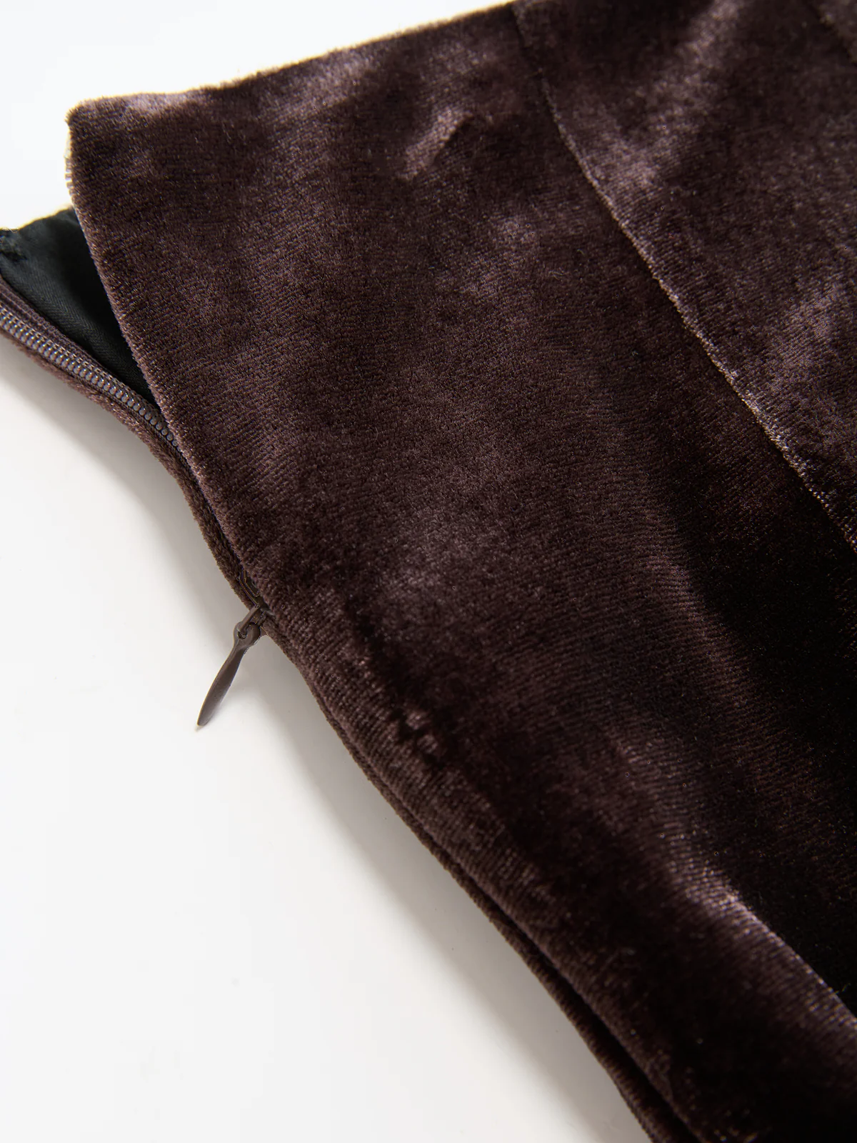 Velvet Asymmetric Waist Wide-Leg Pants - Image 4