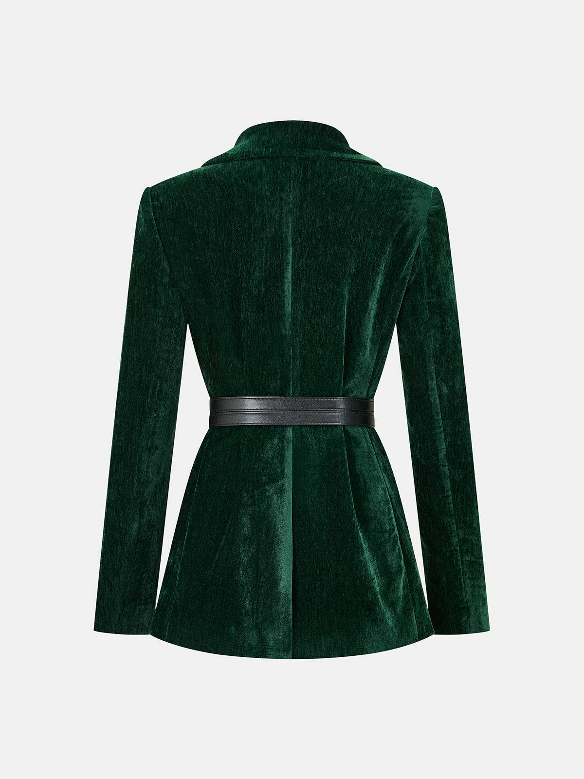 Velvet Belted Metal Button Blazer - Image 2