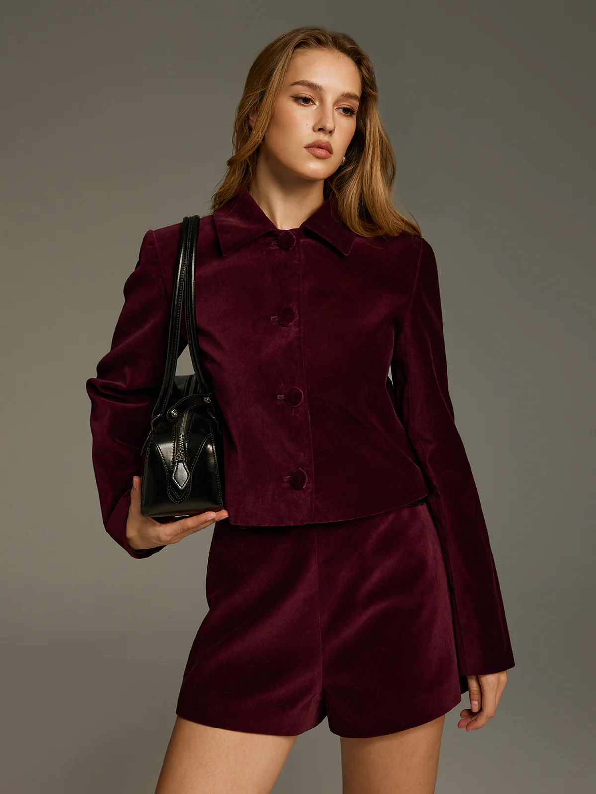 Velvet Button-Front Jacket - Image 4
