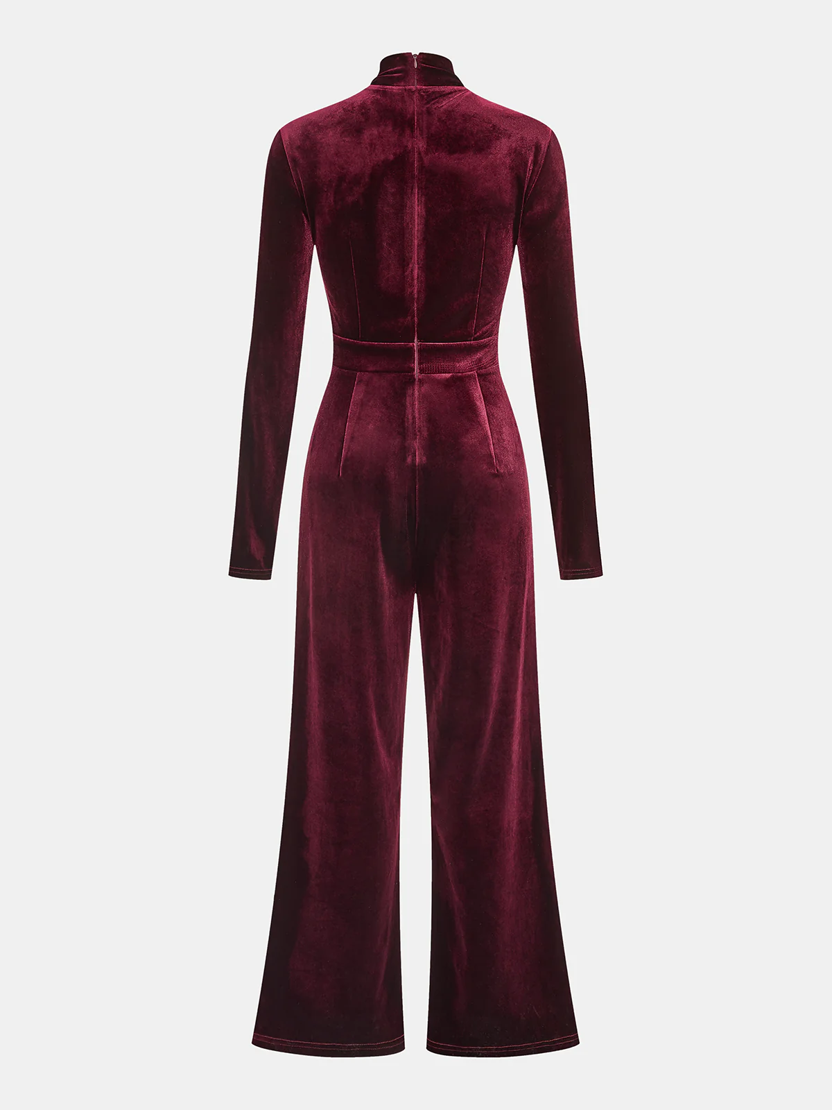 Velvet Cross-Neck Wide-Leg Jumpsuit - Image 2