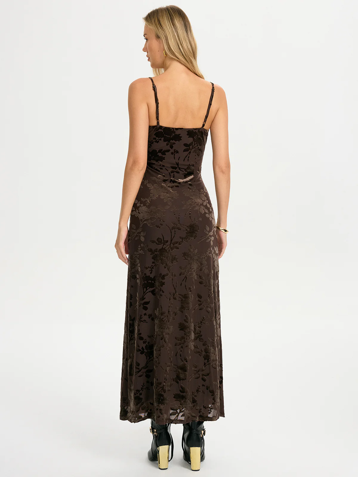 Velvet Floral Cami Maxi Dress - Image 5