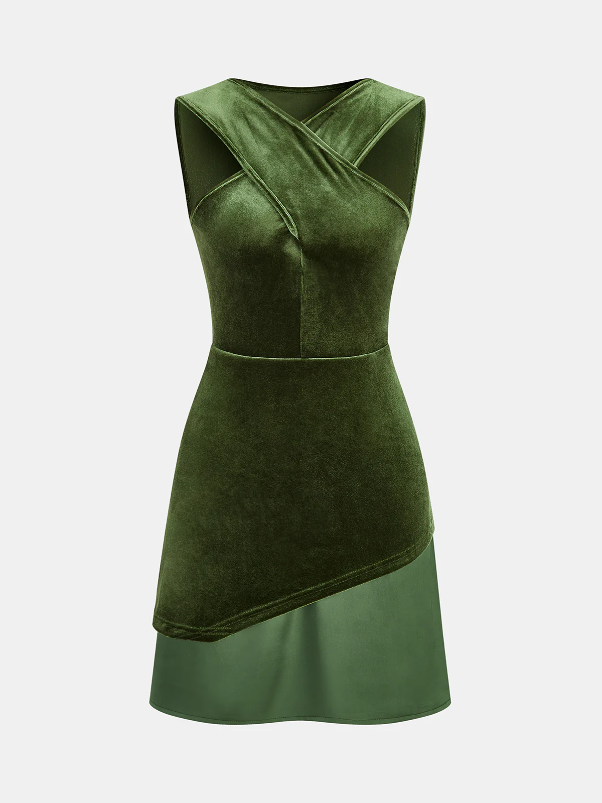 Velvet Sleeveless Asymmetric Dress