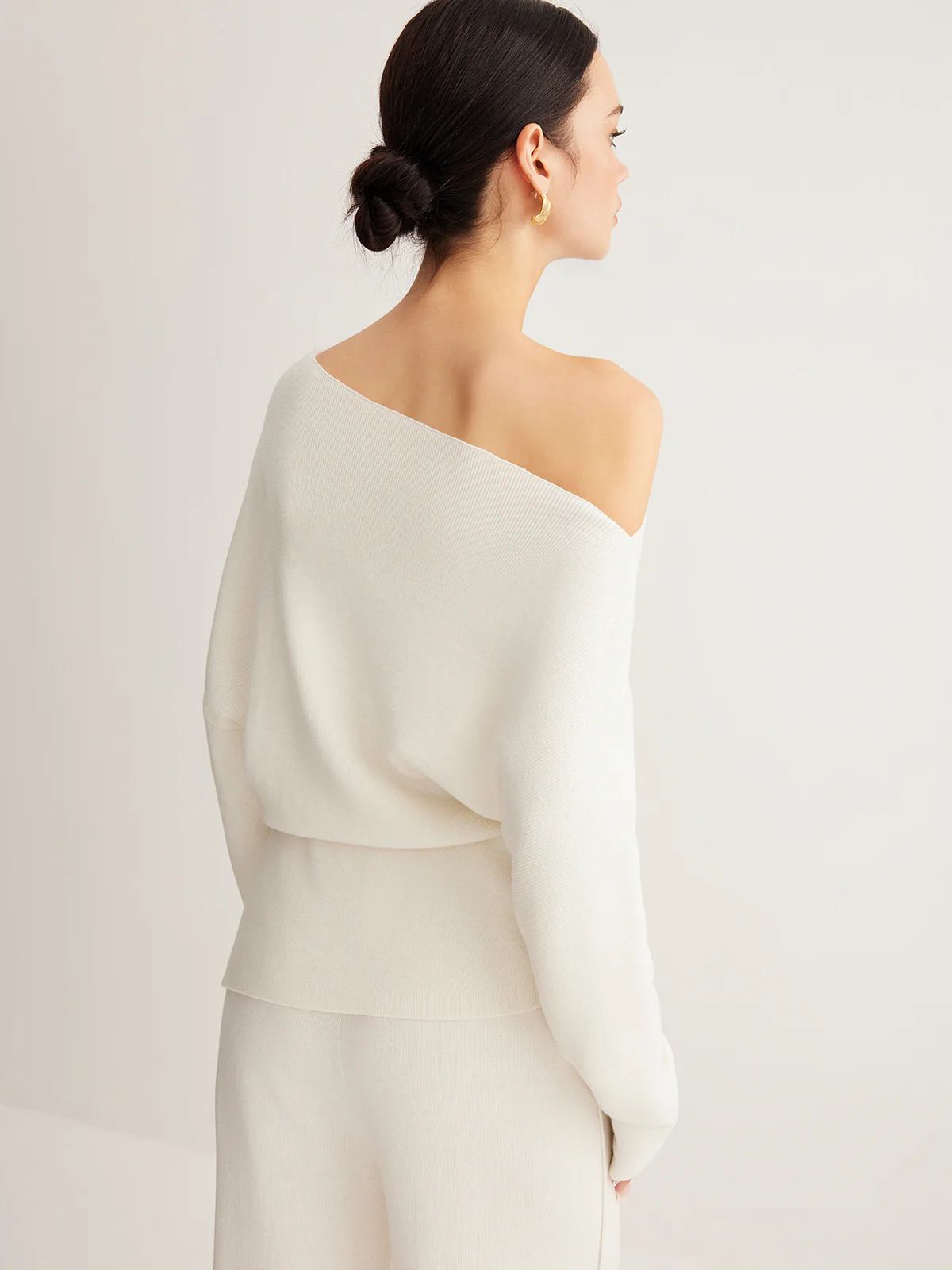 Wool-Blend Asymmetric Sweater & Wide-Leg Pants Set - Image 4
