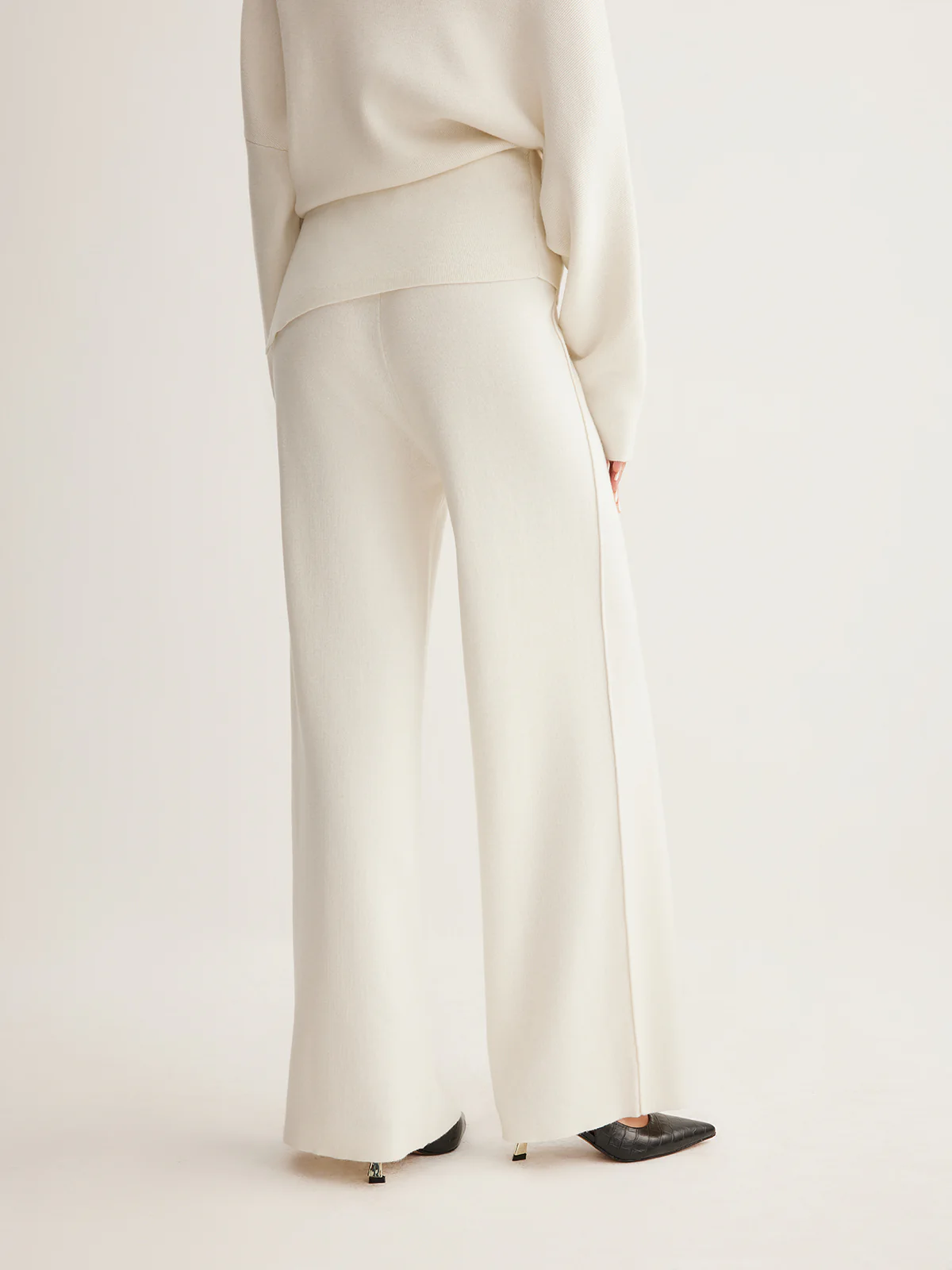 Wool-Blend Asymmetric Sweater & Wide-Leg Pants Set - Image 5