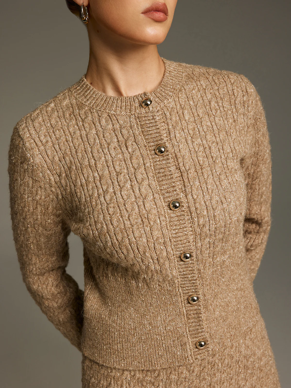 Wool-Blend Cable-Knit Co-ord Set - Image 3