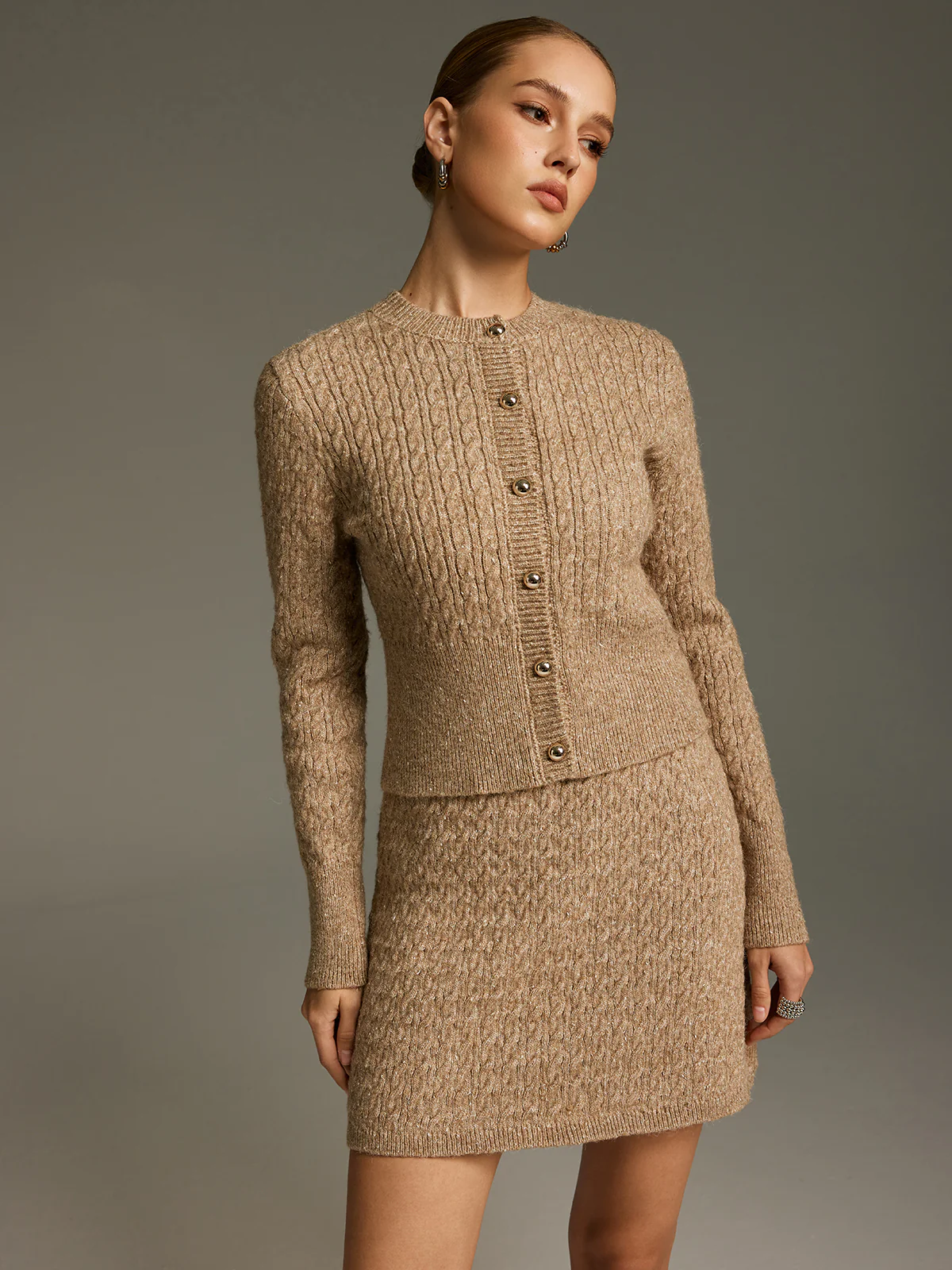 Wool-Blend Cable-Knit Co-ord Set - Image 5