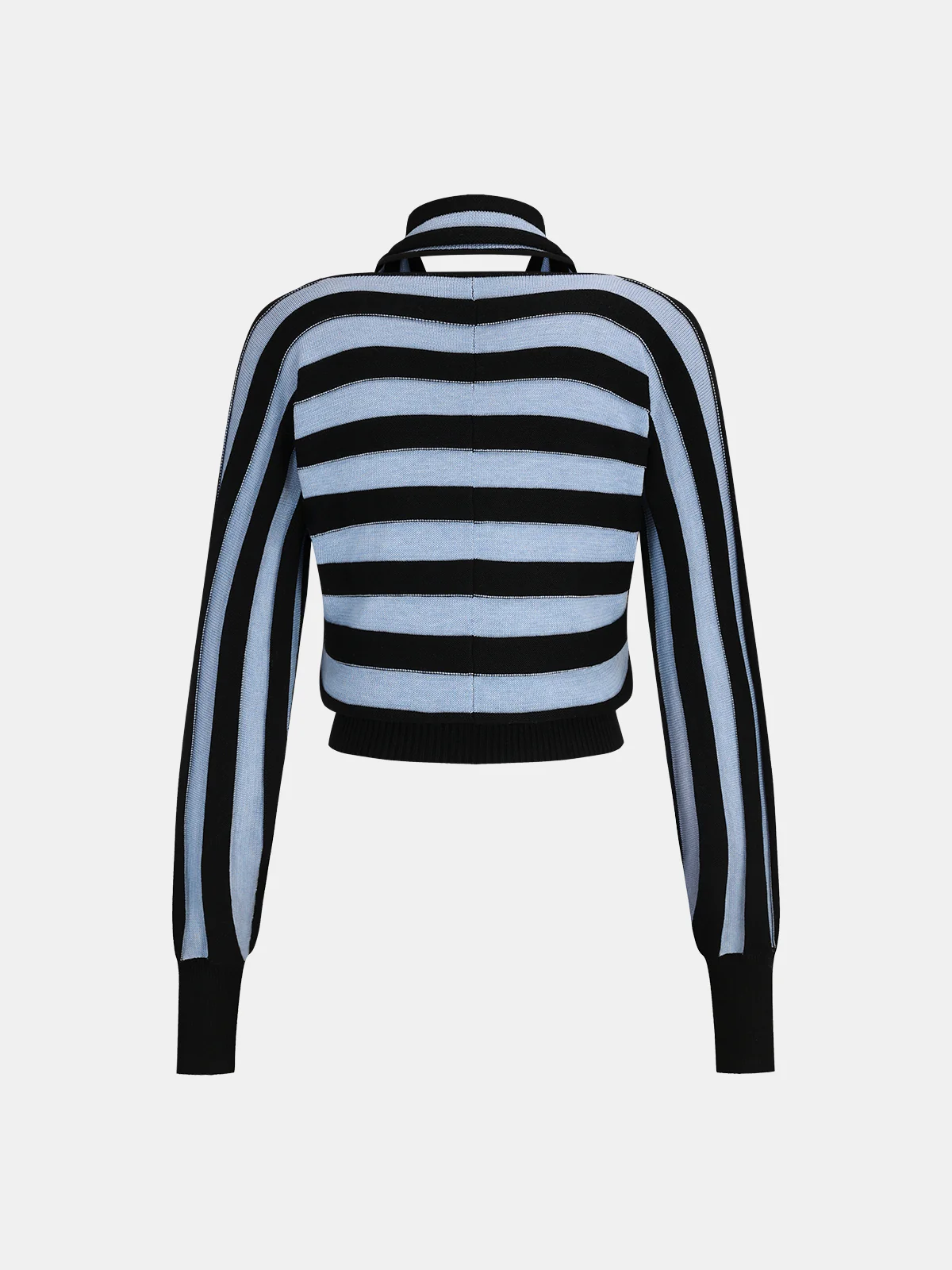 Wool Blend Halter Stripe Knit Top - Image 2