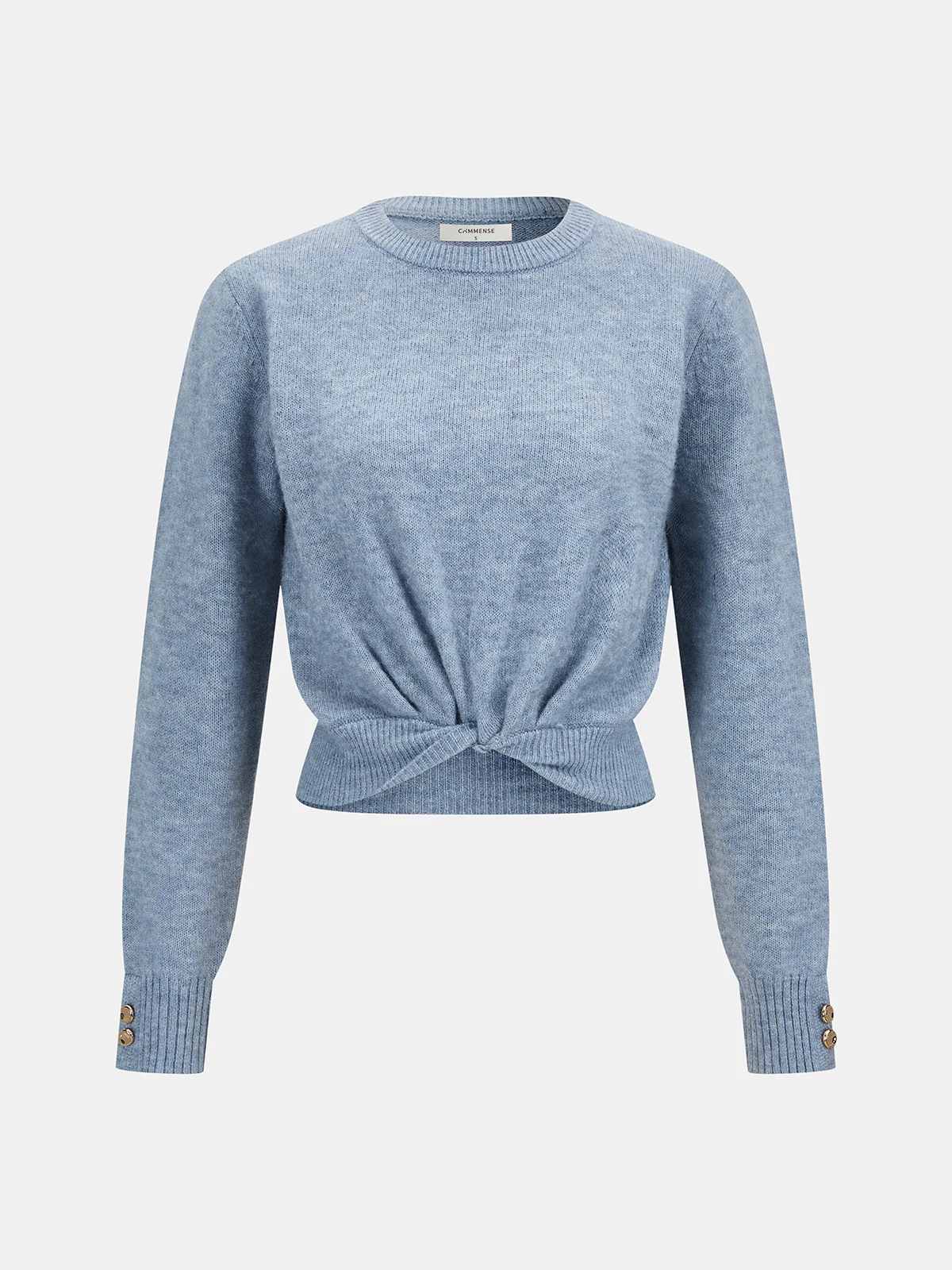 Wool-Blend Knot-Front Sweater