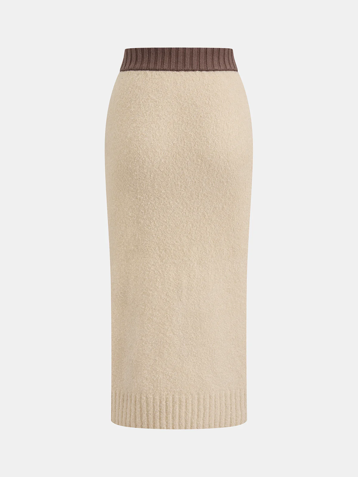 Wool-Blend Polo Knit Top & Midi Skirt Set - Image 5