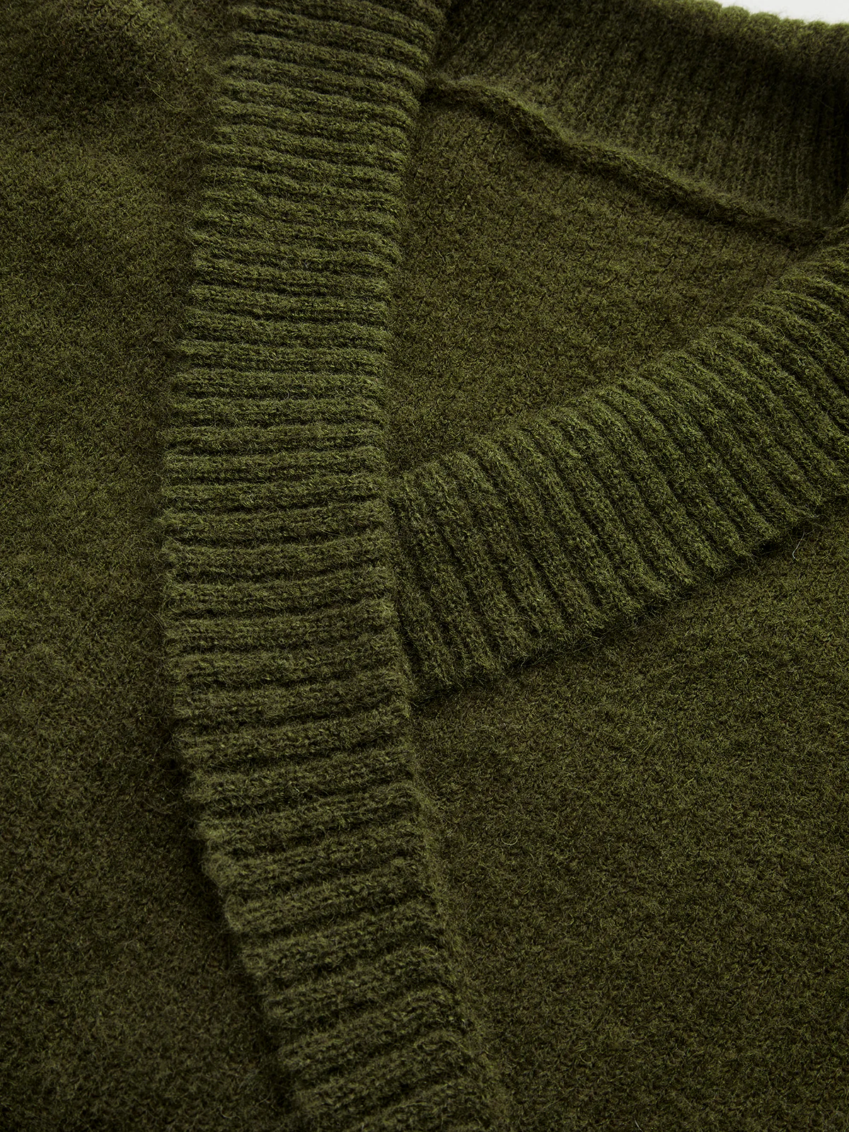Wool Blend Wrap V-Neck Sweater - Image 4