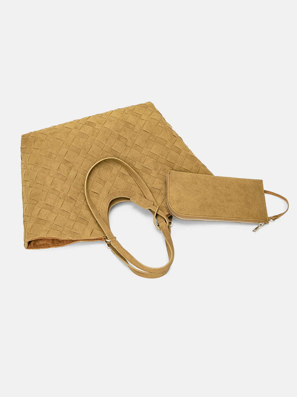 Woven Suede Effect Tote Bag - Image 3